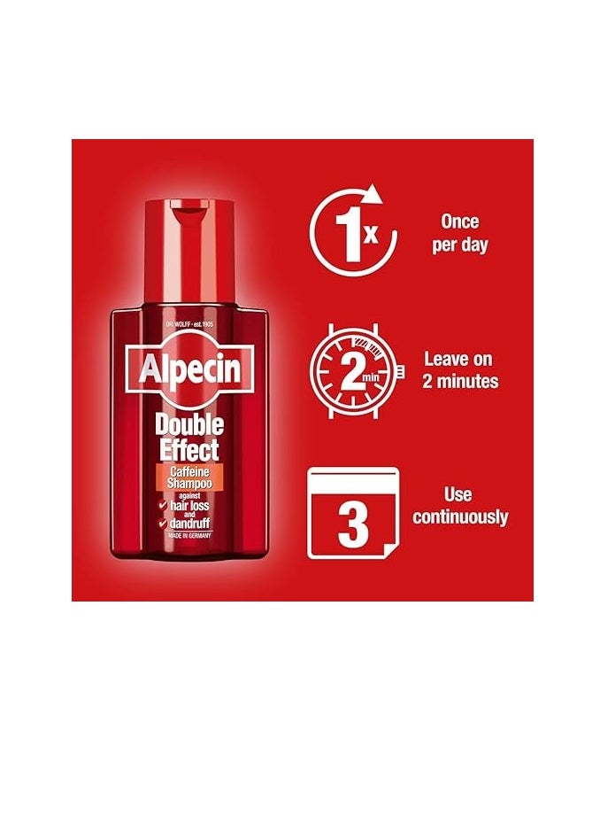 Alpecin Double Effect Dandruff And Hair Loss Caffeine Shampoo 200ml  - Image 3