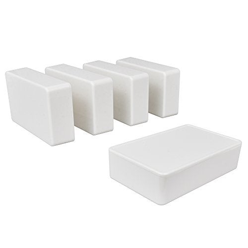 Pinfox 5 pack Electronic Prototype ABS Plastic Junction Project Box Enclosure 100mm by 60mm by 25mm for Portable, Arduino DIY (White) - Image 1