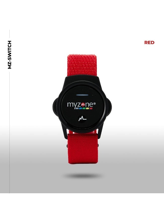 MYZONE MZ Switch Heart Rate Monitor – 3-in-1 Chest, Arm & Wrist Tracker | Built-in Memory | Waterproof | 6-Month Battery | Gym, Running & Swimming | Red - Image 1