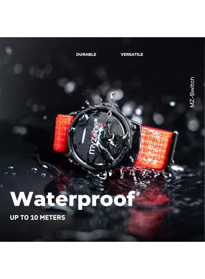 MYZONE MZ Switch Heart Rate Monitor – 3-in-1 Chest, Arm & Wrist Tracker | Built-in Memory | Waterproof | 6-Month Battery | Gym, Running & Swimming | Red - Image 5