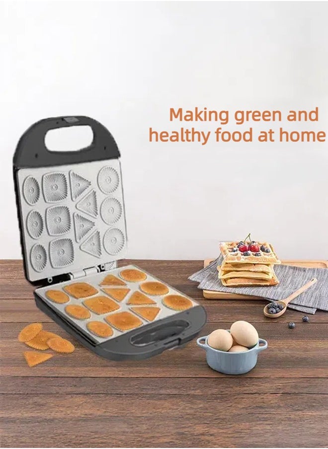 Hoffmans - Biscuit Maker/Cake Decorator,1400W Non-Stick Scones Maker Machine with Indicator Light,for Makes 4 Different Cookies and Waffle,HM-3020 Black/Silvery - Image 1