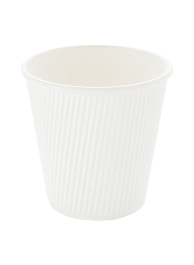 Restaurantware Restaurantware 8 Ounce Double Wall Disposable Coffee Cups, 500 Insulated White Paper Tumblers with Ripple Wall Design, Lids Sold Separately for Hot Drinks like Tea, Hot Chocolate, and More  - Image 1