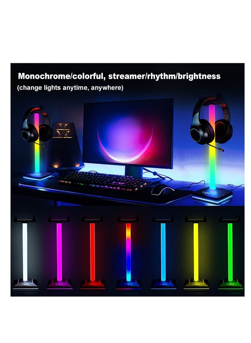 Excefore RGB Light Headphone Stand with USB Charger Port, Desk Gaming Headset Holder, Headset Holder Hanger Base for Gamers Desktop Table Game Earphone Accessories  - Image 4