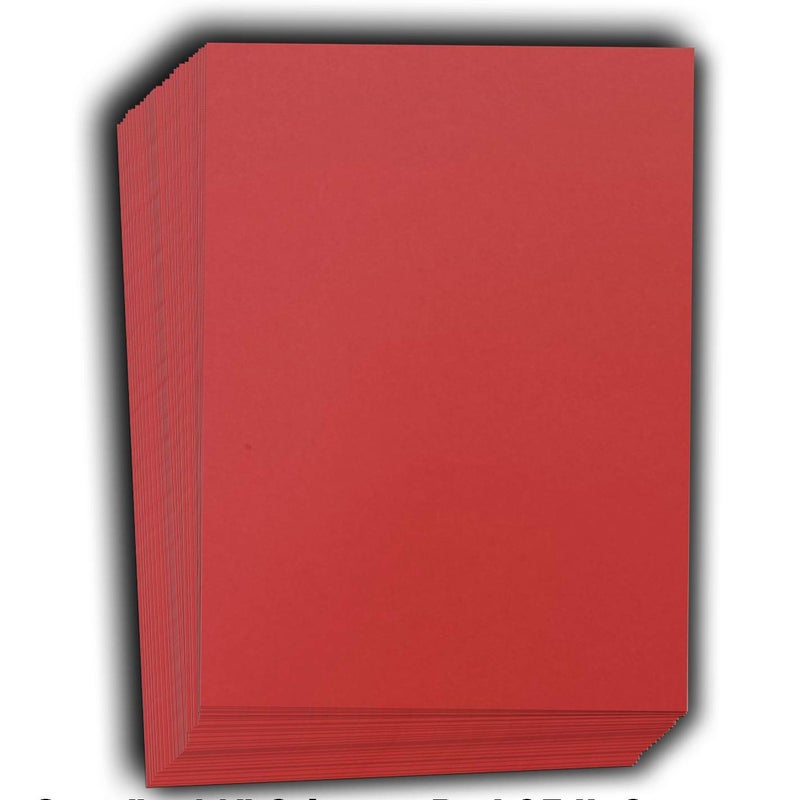 Hamilco Colored Cardstock Scrapbook Paper 8.5" x 11" Crimson Red Color Card Stock Paper 50 Pack - Image 1