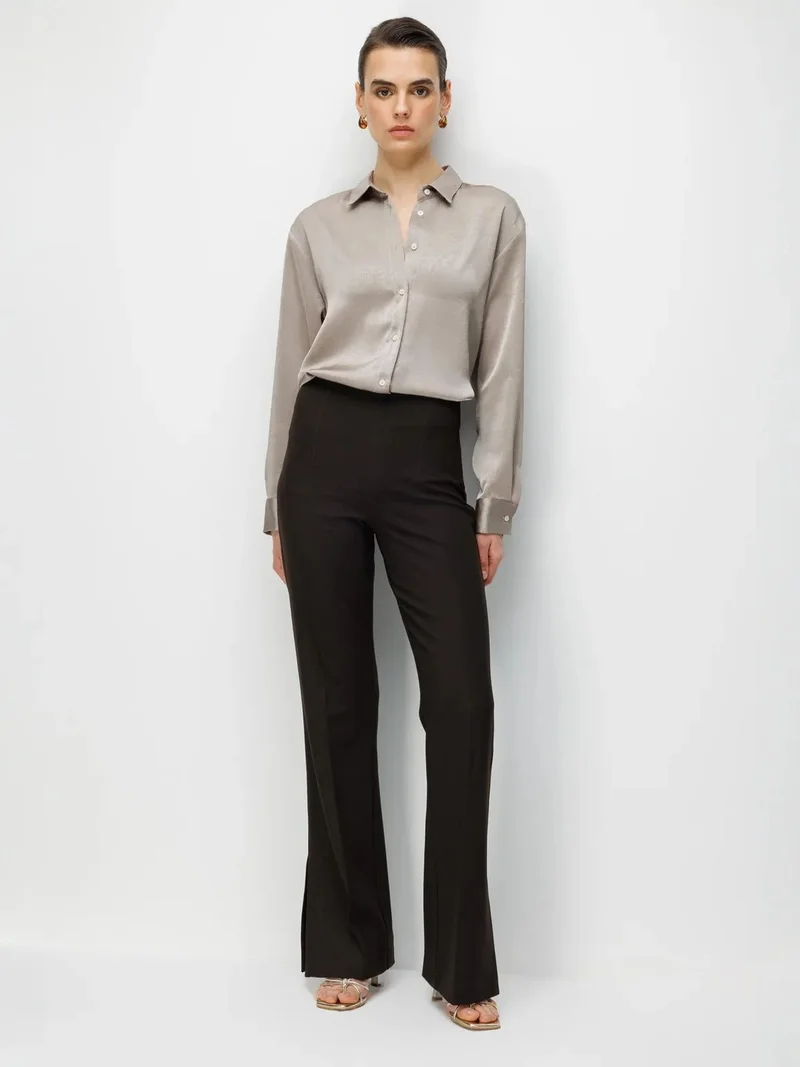 ميكسراي MIXRAY Regular Fit Satin Woven Button-Up Shirt