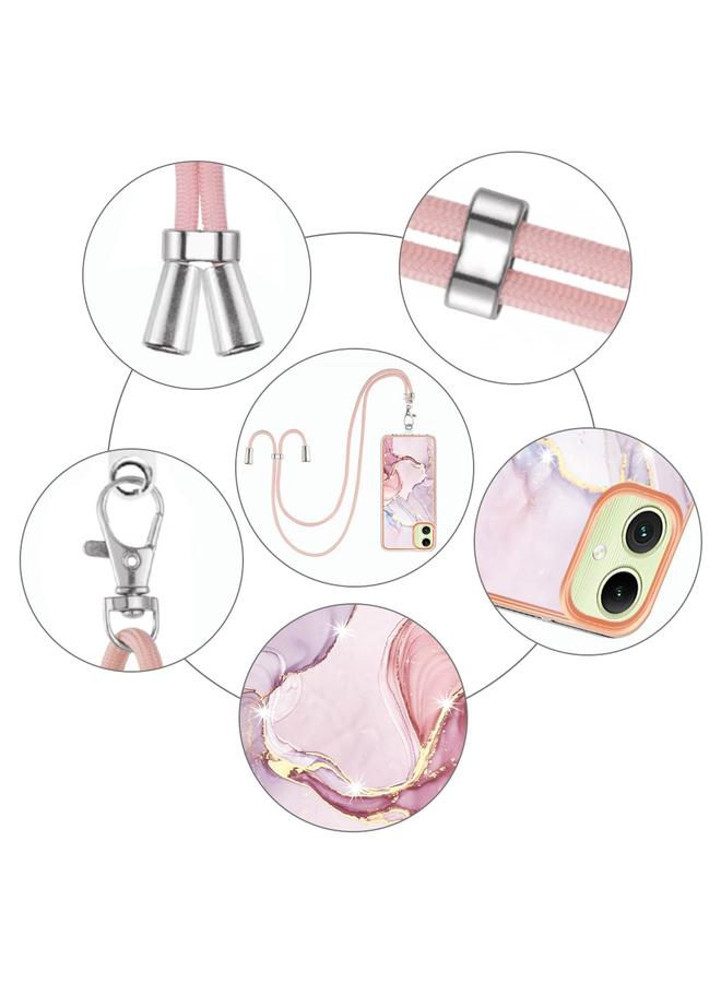 erorex Case For Samsung Galaxy A06 4G Electroplating Marble Dual-side IMD Phone Case with Lanyard - Image 5