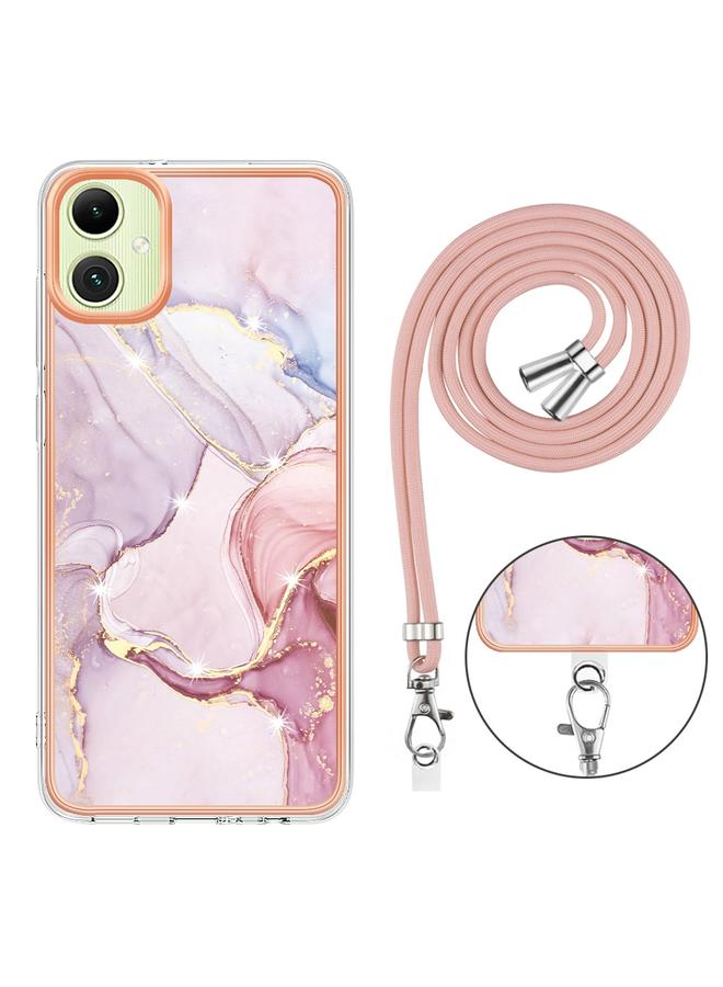 erorex Case For Samsung Galaxy A06 4G Electroplating Marble Dual-side IMD Phone Case with Lanyard - Image 4