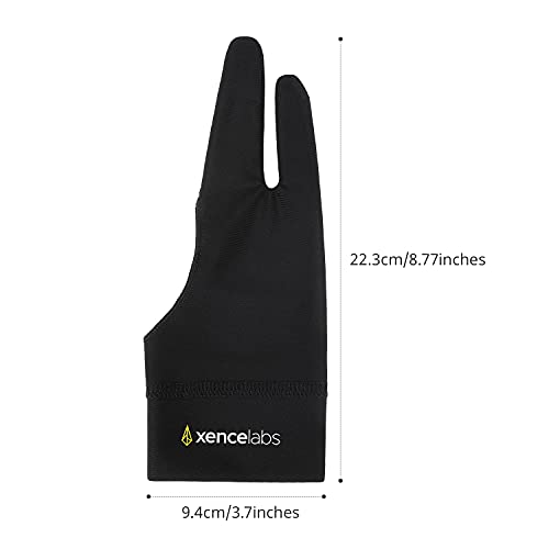 XENCELABS Drawing Glove, Breathable Artist Glove for Drawing Tablet, Two Fingers for Left Right Hand Black Size L - Image 5