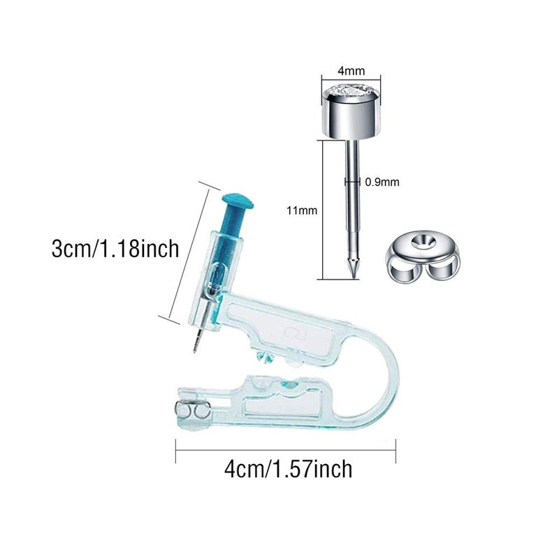 Lishae Ear Piercing Kit, 8 Pcs 4mm Disposable Self Ear Pericings Kit with Ear Studs and 1Pcs Piercing Gun Aid Pierce Kit Tool - Image 4