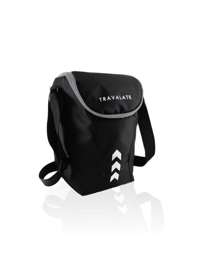TRAVALATE® Thermally Insulated Polyester Waterproof Lunch Bag for Men and Women (Black Grey) 12 litres - Image 1
