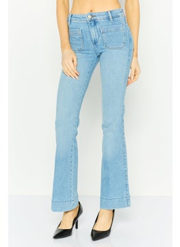Wrangler Women Slim Fit Washed Wide Leg Jeans, Blue  - Image 1