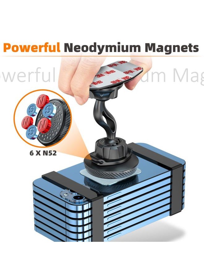 eSamcore Phone Holder for Car - Magnetic Car Phone Mount for Vehicle Dashboard, [Double 360 Adjustable Stand] Cell Phone Automobile Cradles with Strong Magnets for iPhone Samsung Galaxy Mobile Phone - Image 5