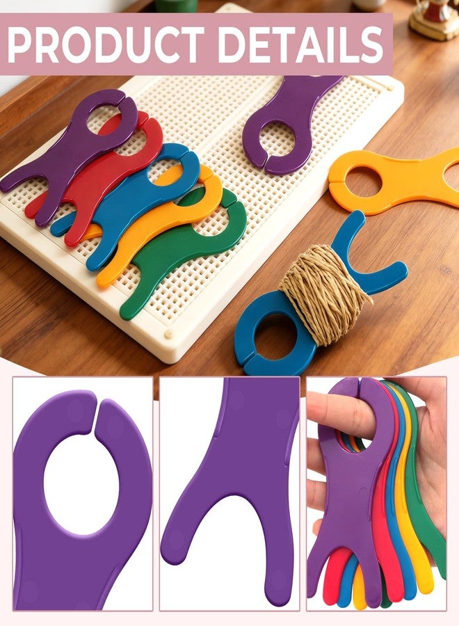 فايربومون 40 قطعة من بكرات خيوط كبيرة، أداة لف الخيوط للحياكة والخياطة والكروشيه والنسيج، منظم بكرات خيوط الغرز المتقاطعة، حامل خيوط (5 ألوان) - Image 4