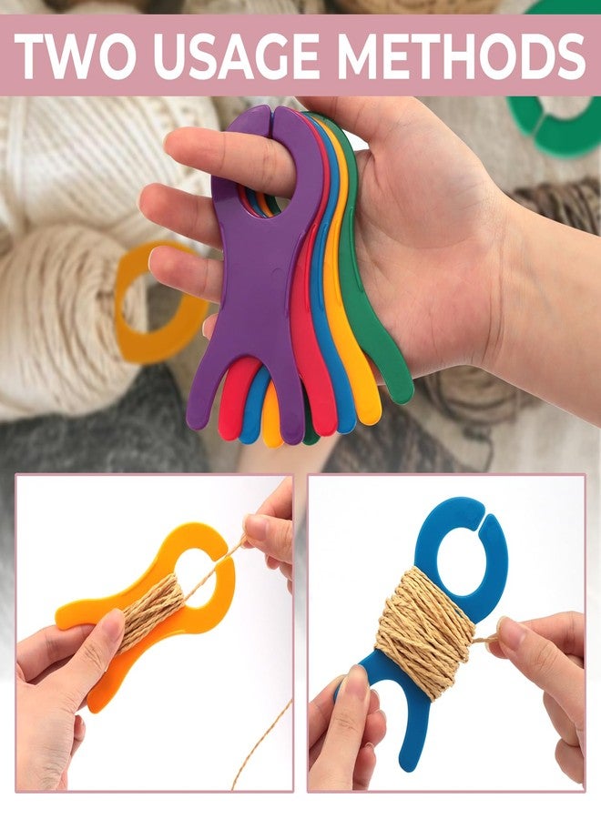 فايربومون 40 قطعة من بكرات خيوط كبيرة، أداة لف الخيوط للحياكة والخياطة والكروشيه والنسيج، منظم بكرات خيوط الغرز المتقاطعة، حامل خيوط (5 ألوان) - Image 3