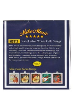 Mike Music Full Set of Cello Strings, Size 4/4 and 3/4 Cello Strings, Steel Core with Alloy Wound, Medium Tension Soft Tone, Full Set A D G and C  - Image 3