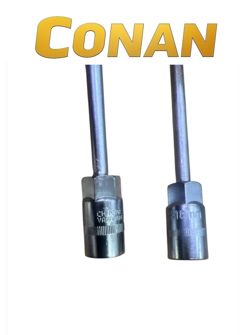 CONAN T-Handle Spark Plug / Deep Socket Wrench – Model COTS818 / COTS819 – Sizes 18 mm & 19 mm – Cr-V Chrome Vanadium Steel, Chrome-Plated, Anti-Slip Coated Handle - Image 2