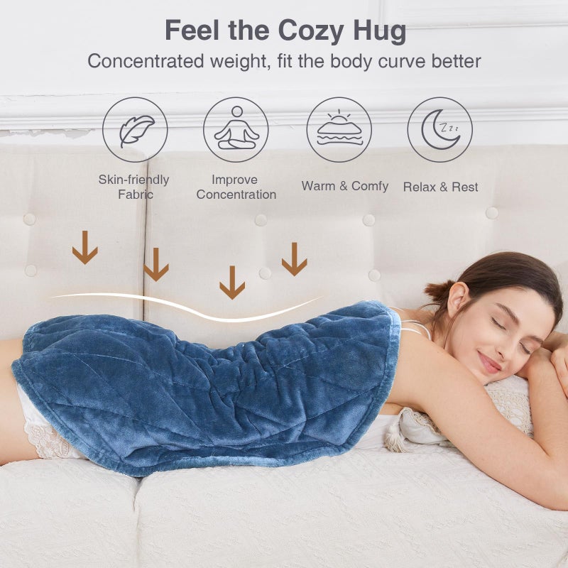 Alomidds Weighted Lap Pad 7lbs  Cozy Soft Flannel Weighted Lap Blanket for Adults  All-Season Weighted Blankets for Travel  Relaxing  Sleeping  Napping  Machine Washable  Bluish Gray  29"" x 24"" - Image 3