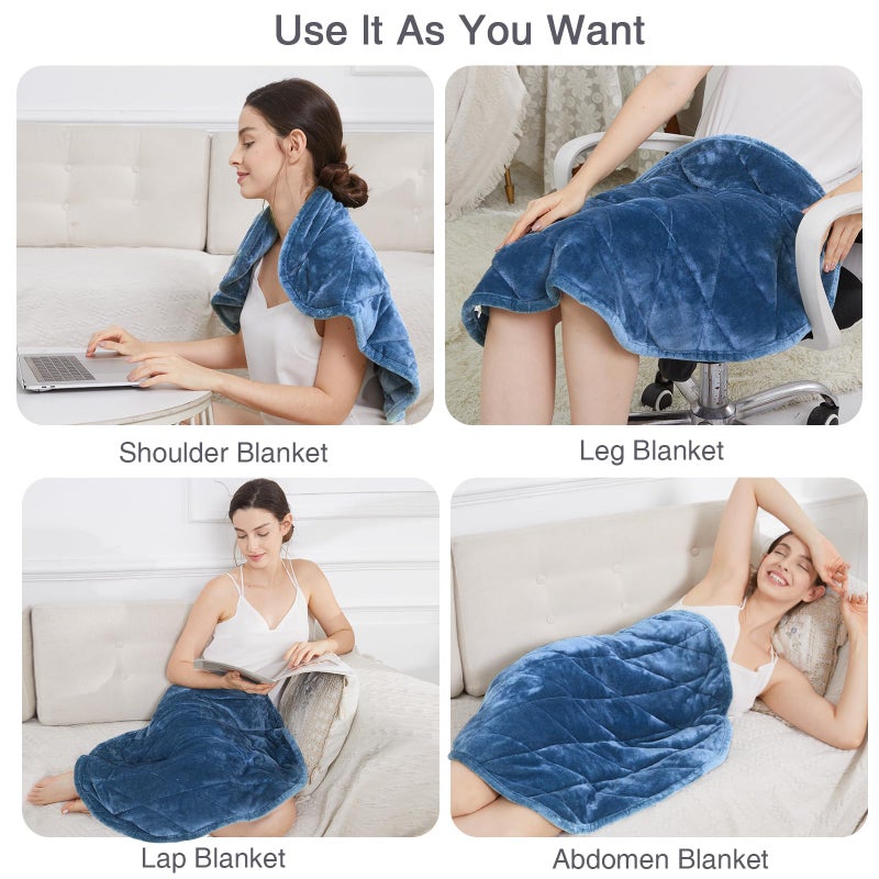 Alomidds Weighted Lap Pad 7lbs  Cozy Soft Flannel Weighted Lap Blanket for Adults  All-Season Weighted Blankets for Travel  Relaxing  Sleeping  Napping  Machine Washable  Bluish Gray  29"" x 24"" - Image 4