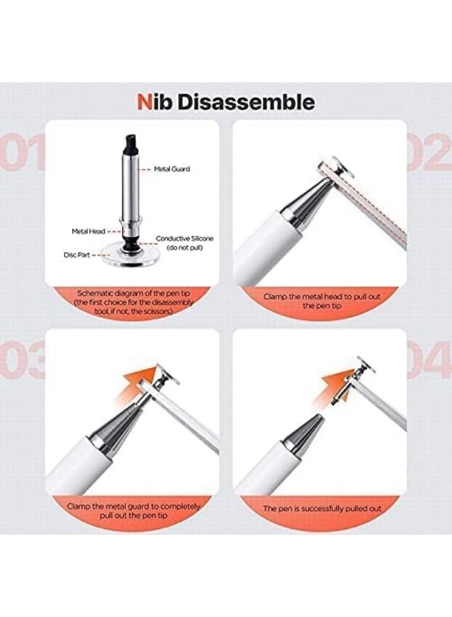 قلم قلم عالمي لشاشة اللمس ، قلم قلم سلبي متوافق مع أجهزة iOS و Android ، قلم الأداء لجميع أجهزة اللمس (أبيض) - Image 4