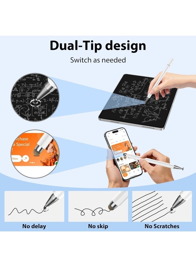 قلم Stylus لـ iPad ، نصيحة القرص السعة وMagent Cap متوافق مع جميع شاشات اللمس قلم لـ Apple iPad (أبيض) - Image 5