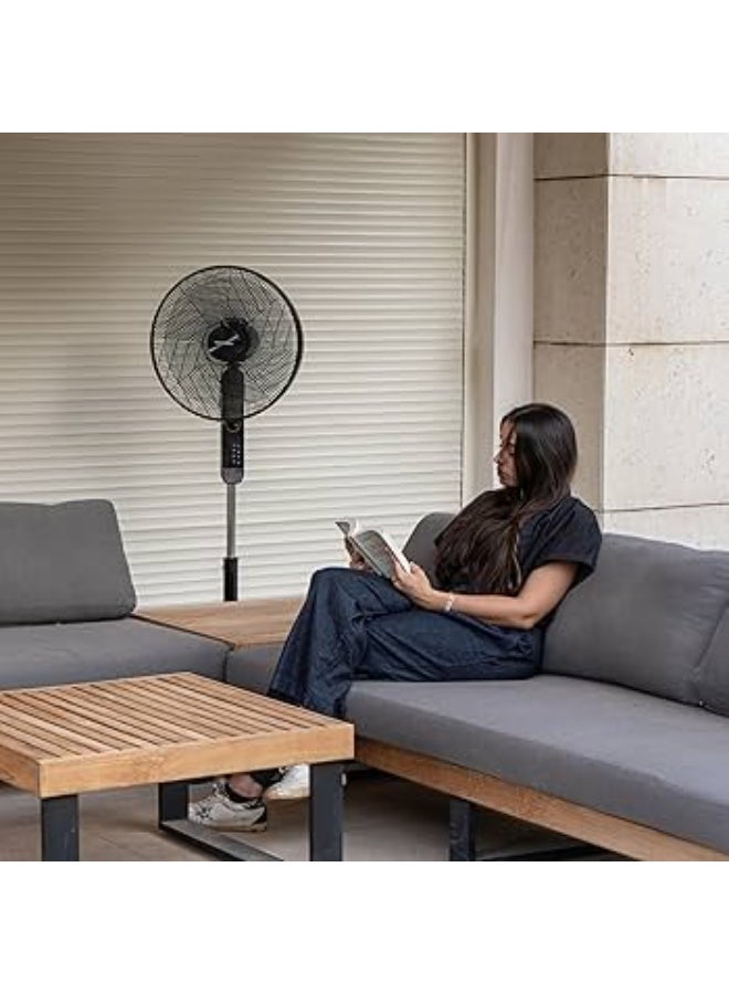 Mediatech MediaTek Hawa Hawa Stand Fan - 18 Inch, 75 Watts, 6 Blades, 3 Speeds, Silent Technology, Copper Motor, Black (MT-SF42M) - Image 5