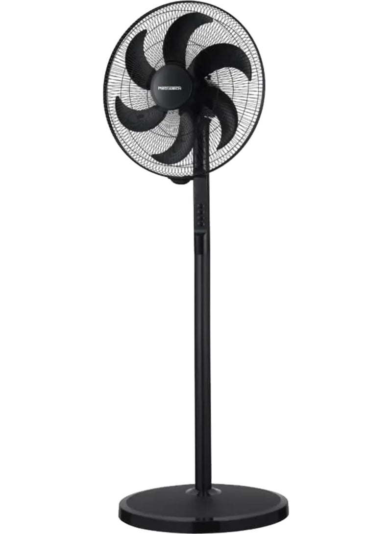 Mediatech MediaTek Hawa Hawa Stand Fan - 18 Inch, 75 Watts, 6 Blades, 3 Speeds, Silent Technology, Copper Motor, Black (MT-SF44M) - Image 2