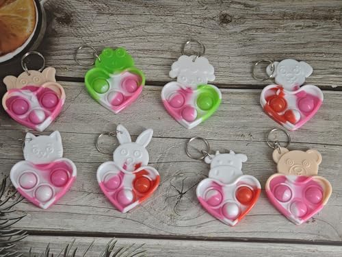 mypush popo 50 Packs Classroom Students Bulk Love Mini Pop Heart 8 Design Animal Valentines Day Party Favors - Image 5