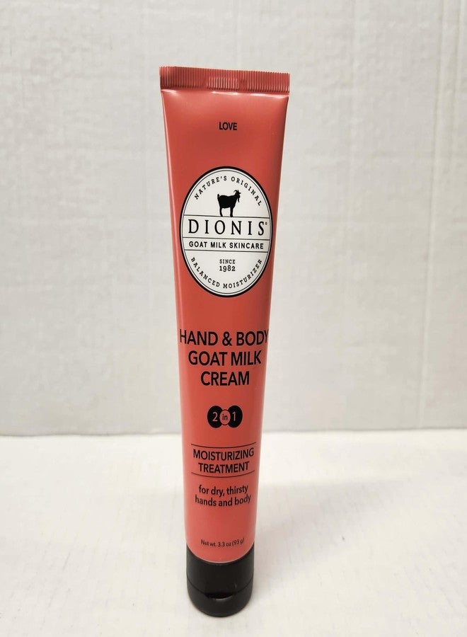 Dionis Goat Milk 2 in 1 Hand & Body Cream Love 3.3oz