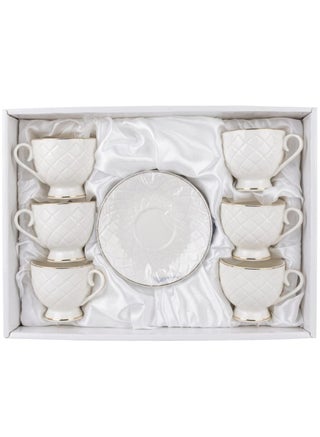 Cv Cup And Saucer Set 6/6 Set 150Ml White With Gold