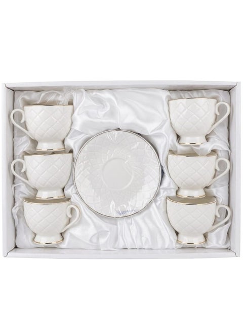 Cv Cup And Saucer Set 6/6 Set 150Ml White With Gold