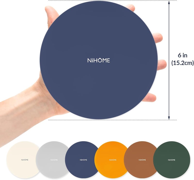 NiHome Silicone Jar Opener – 6 Inch Large Anti-Slip Grip Pads, Premium 100% Food-Grade Silicone, Stylish Designer Colors, Multi-Purpose Heat-Resistant Mat & Coaster, Set of 6 (Vintage Colors) - Image 5