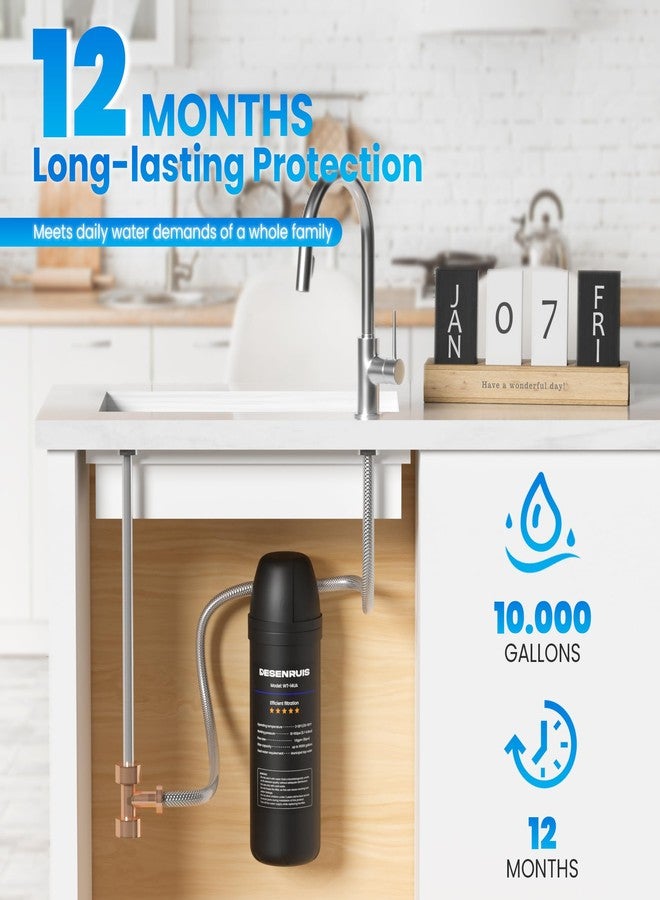 DESENRUIS - Under Sink Water Filter System, Reduces 99.99% Lead, Chlorine, Bad Taste and Odor, Under Counter Water Filter, Direct Connection to Kitchen Faucet, 10000 - Image 4