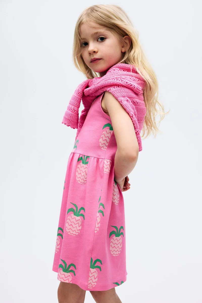 اتش اند ام فستان منقوش من القطن