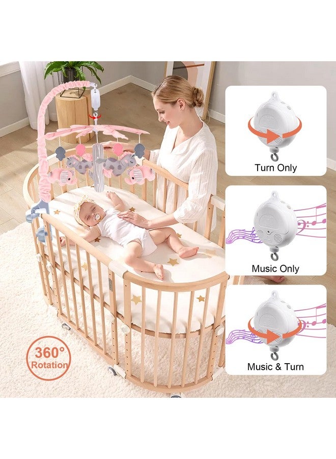 Blublu Park Upgraded Blublu Park Musical Mobile for Crib, Baby Crib Mobile with Hanging Rotating Toys Woodland Nursery Decor for Newborn Baby Boys Girls, Digital Music Box with 3 Modes, 12 Lullabies (Pink) - Image 3