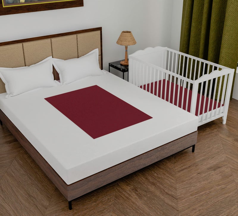 Daksh Baby Dry Sheet/Waterproof Sheet/Baby Sleeping Mat/Bed Protector/Quick Drying/Absorbent Dry Sheet (Small 20"x28"Inch)-Maroon - Image 3