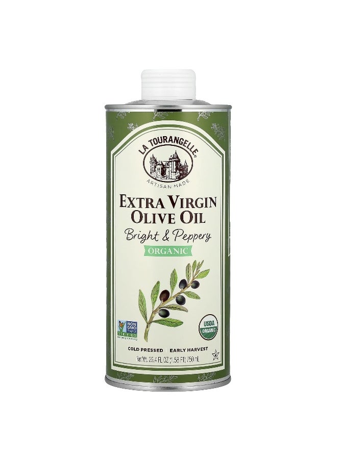 La Tourangelle La Tourangelle, Organic Extra Virgin Olive Oil, Bright & Peppery, 25.4 fl oz (750 ml)  - Image 1