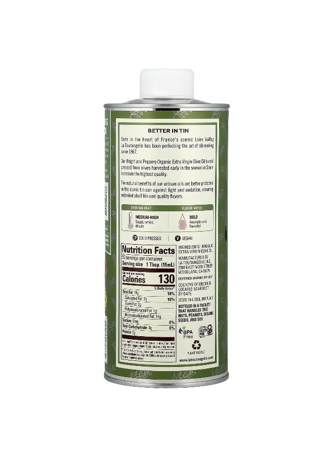 La Tourangelle La Tourangelle, Organic Extra Virgin Olive Oil, Bright & Peppery, 25.4 fl oz (750 ml)  - Image 2