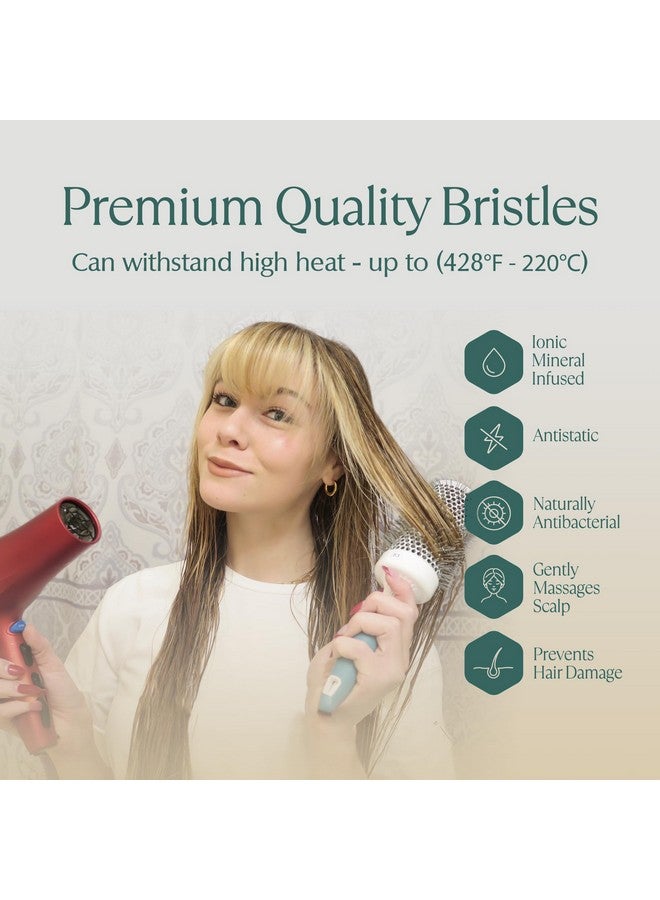 Osensia Round Brush for Blow Drying - Extra Large Ceramic Ion Thermal Barrel Brush Precise Styling and Maximum Volume - Lightweight Round Hair Brush for Smooth Manageable Hair (Bristle 3.4 in, Barrel 2.5 in) - Image 3