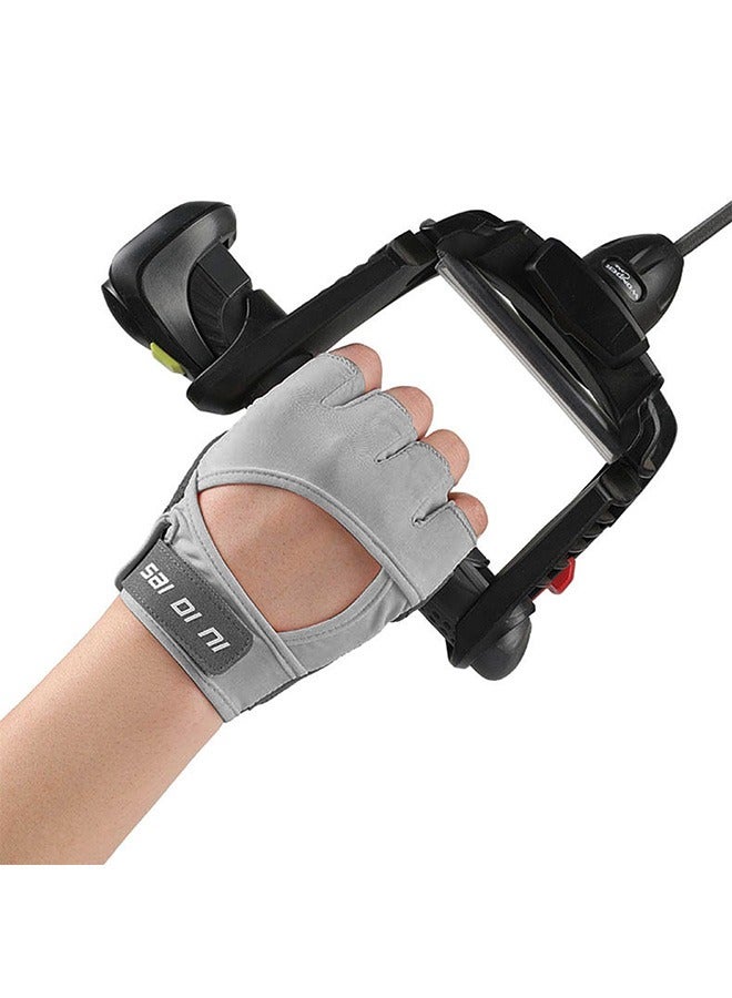 CAMPANAS Weight Lifting Gloves Gym Hand Gloves with Anti-Skid Wear-Resistant Breathable Exercise Gloves for Cross Training Workout Cycling Daily Use Grey M - Image 3