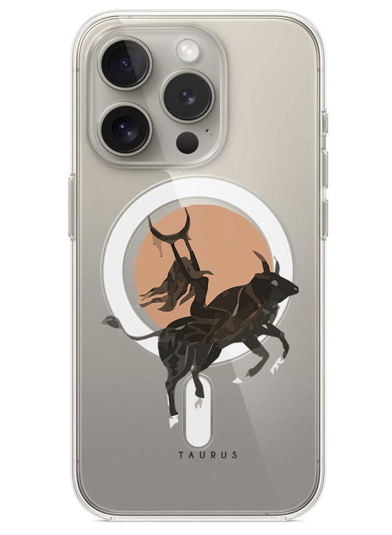 Theodor Magnetic Case for iPhone 15 Pro Max 6.7-inch Compatible with MagSafe Wireless Charging, Shockproof Phone Bumper Cover Taurus - Image 1