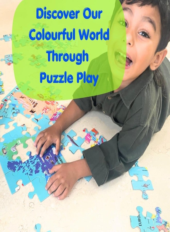 CocoMoco Kids World Map Puzzle for 3 to 6 Year Old Boys and Girls, 56 Pieces, Learning and Educational Gift, Return Gift for Kids (Pack of 5) - Image 5