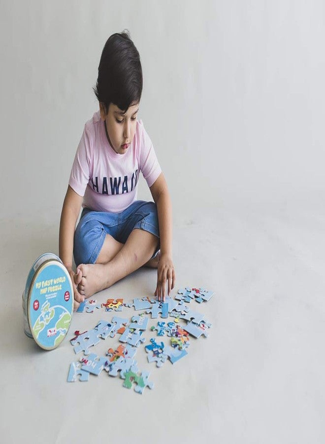 CocoMoco Kids World Map Puzzle for 3 to 6 Year Old Boys and Girls, 56 Pieces, Learning and Educational Gift, Return Gift for Kids (Pack of 5) - Image 2