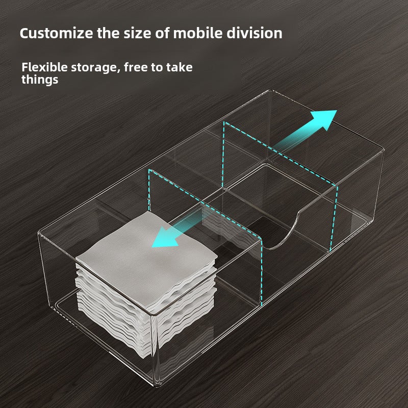 Mirror Cabinet storage box bathroom bathroom cabinet compartment organizing box washstand cosmetics lipstick desktop storage rack(Transparent vertical layered) - Image 4