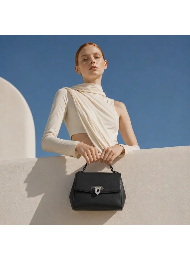 David Jones black David Jones formal clutch  Bag for women- The new luxury hex bag with flap- Leather formal Handbag for every occassions- Hand-carried purse model cm7125-2 for Women | Best Price UAE