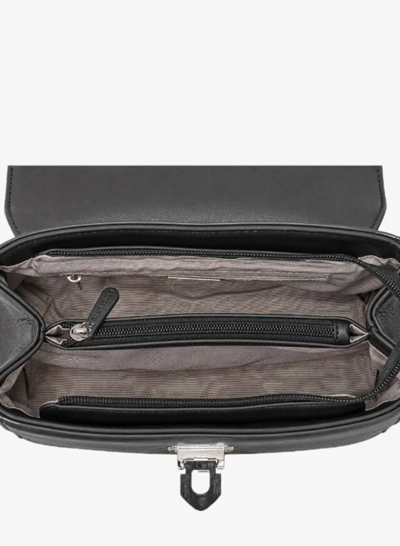 David Jones black David Jones formal clutch  Bag for women- The new luxury hex bag with flap- Leather formal Handbag for every occassions- Hand-carried purse model cm7125-2 for Women | Best Price UAE