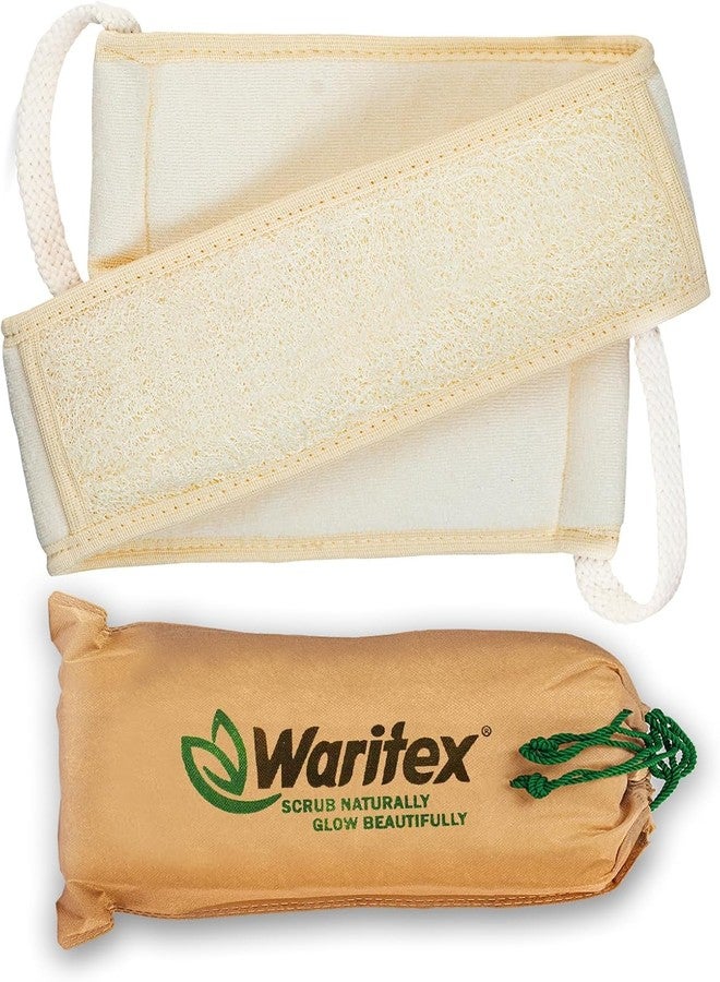 Waritex Natural Egyptian Loofah Back Scrubber for Shower, Extra-Long Exfoliating Strap Made with Natural Egyptian Loofah Fibers, Deep Cleaning Body Sponge for Men and Women – Soft Cotton Handles - Image 1