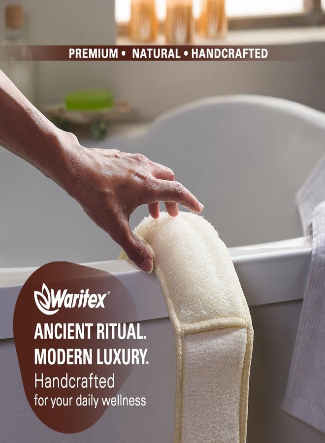 Waritex Natural Egyptian Loofah Back Scrubber for Shower, Extra-Long Exfoliating Strap Made with Natural Egyptian Loofah Fibers, Deep Cleaning Body Sponge for Men and Women – Soft Cotton Handles - Image 5