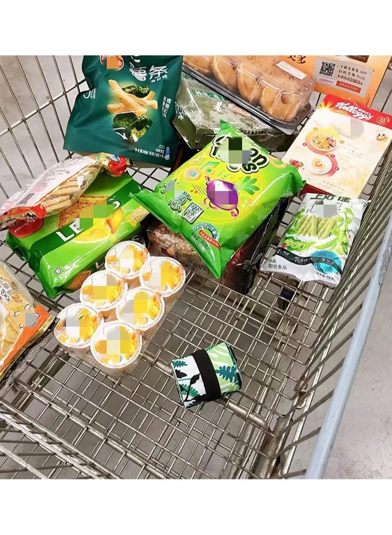 KASTWAVE 2-Pcs Reusable Recycling Grocery Bags with Handles, Foldable Washable Shopping Bags, Waterproof Large Capacity Shopping Tote Bag - Image 4