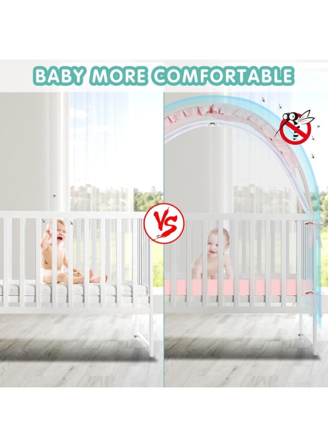 RATSAW Mosquito Net for Baby Bed Crib Tent Crib Net for Keep Baby in, Stop Baby from Climbing Out of Crib, Pop Up Crib Tent with Durable Breathable Net Double Zipper Strong Rods Installation Convenience - Image 5