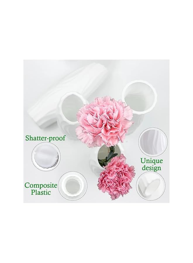 The Bros Composite Plastic Flower Vase, 10 Pack Small Tall White Floral Vase, Unbreakable Floral Vase Home Decor Centerpieces, Plastic Floral Bud Vase for Wedding Dinner Table Party Living Room Decor - Image 5